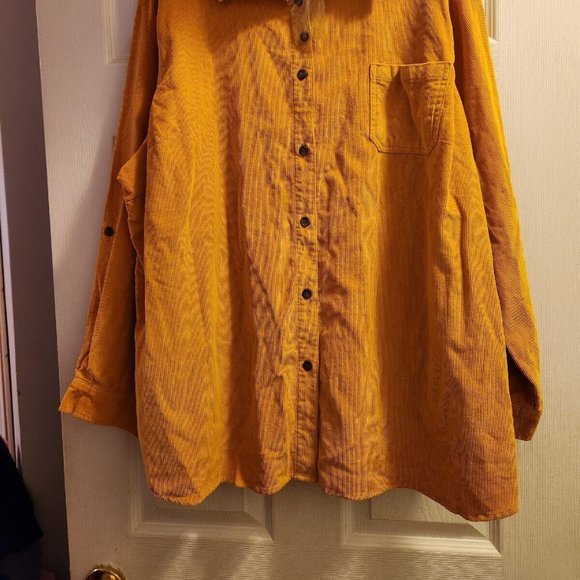 NEW Jessica London Button Down Corduroy Yellow Jacket/Shirt Women's Size 20 - Picture 2 of 7